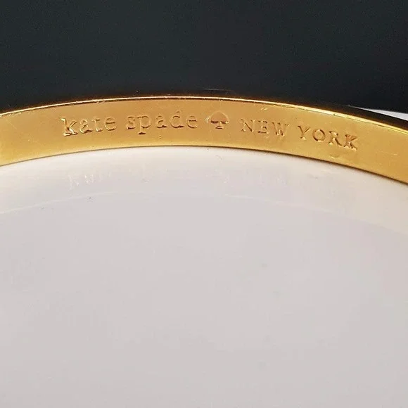 Kate Spade All That Glitters Gold Plate Bangle Bracelet with Crystal Accdents - Picture 2 of 7